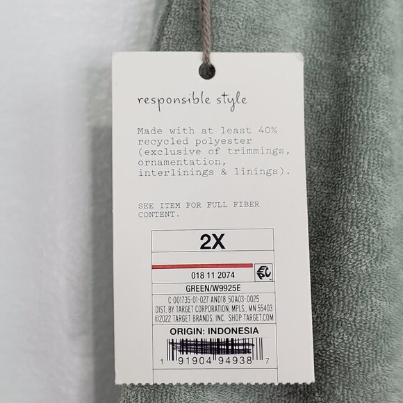 A New Day Green Terry Cloth Casual Lounge Shorts NWT NEW Size 2X - Picture 6 of 12